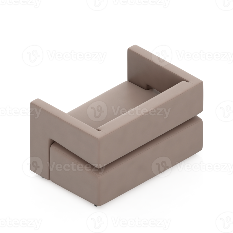 Isometric Armchair Isolated 3D render png