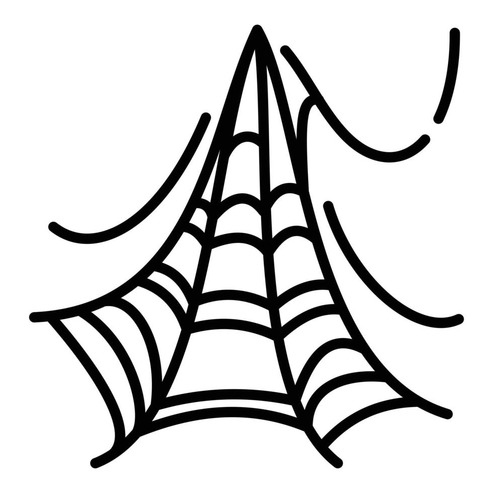 icono de telaraña larga, estilo de esquema vector