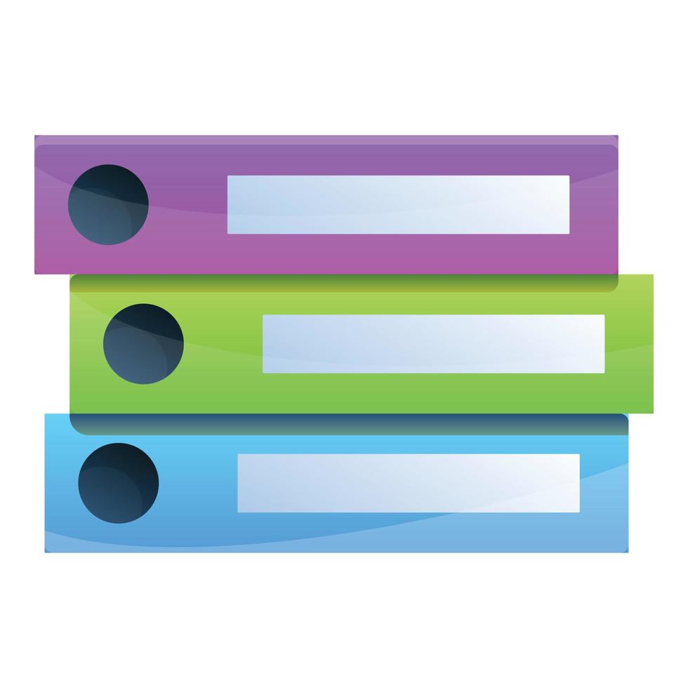 Folder stack icon, cartoon style vector