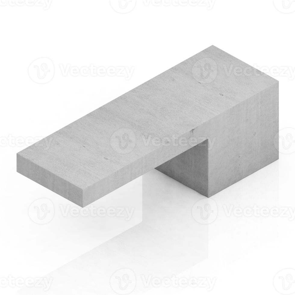 banc isométrique rendu 3d png