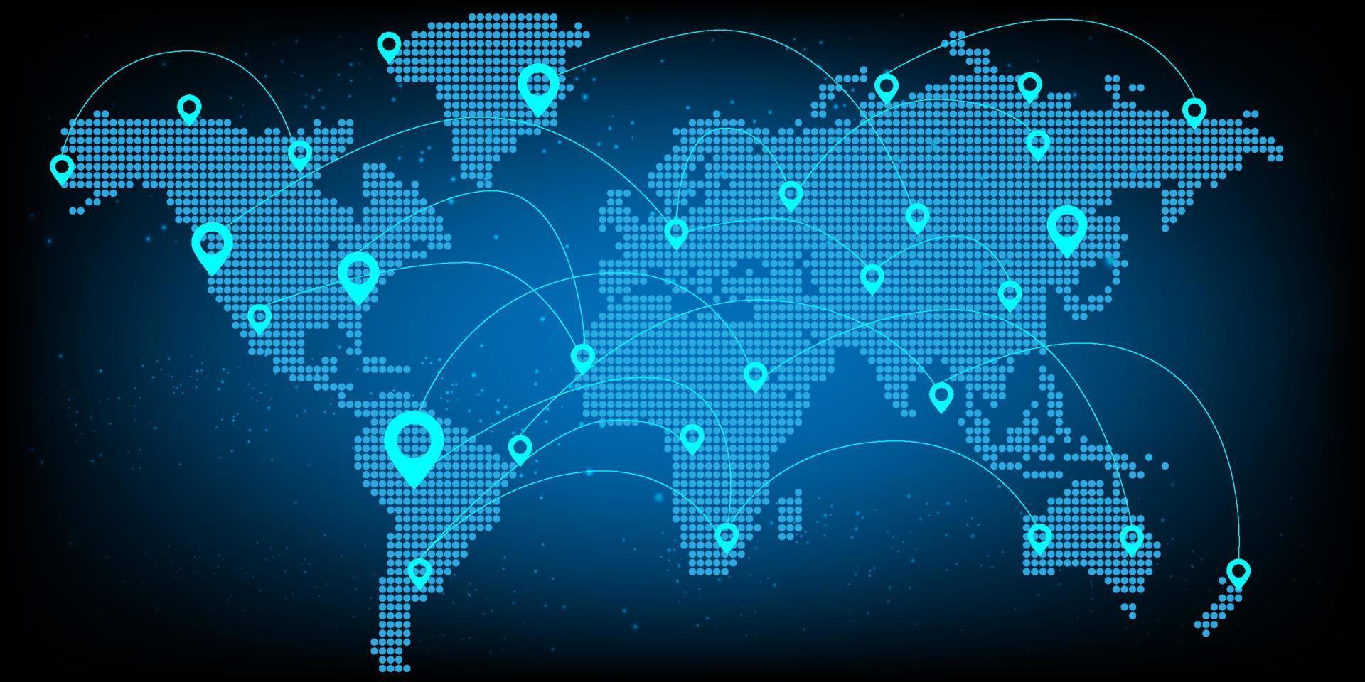 world map connection futuristic modern website background or cover page vector for technology and finance concept and education future company