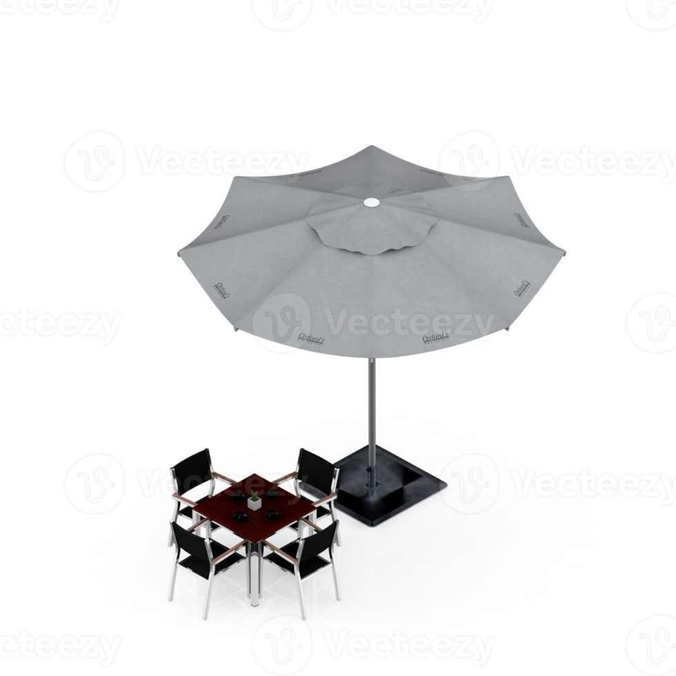 Isometric Table Set 3D render png