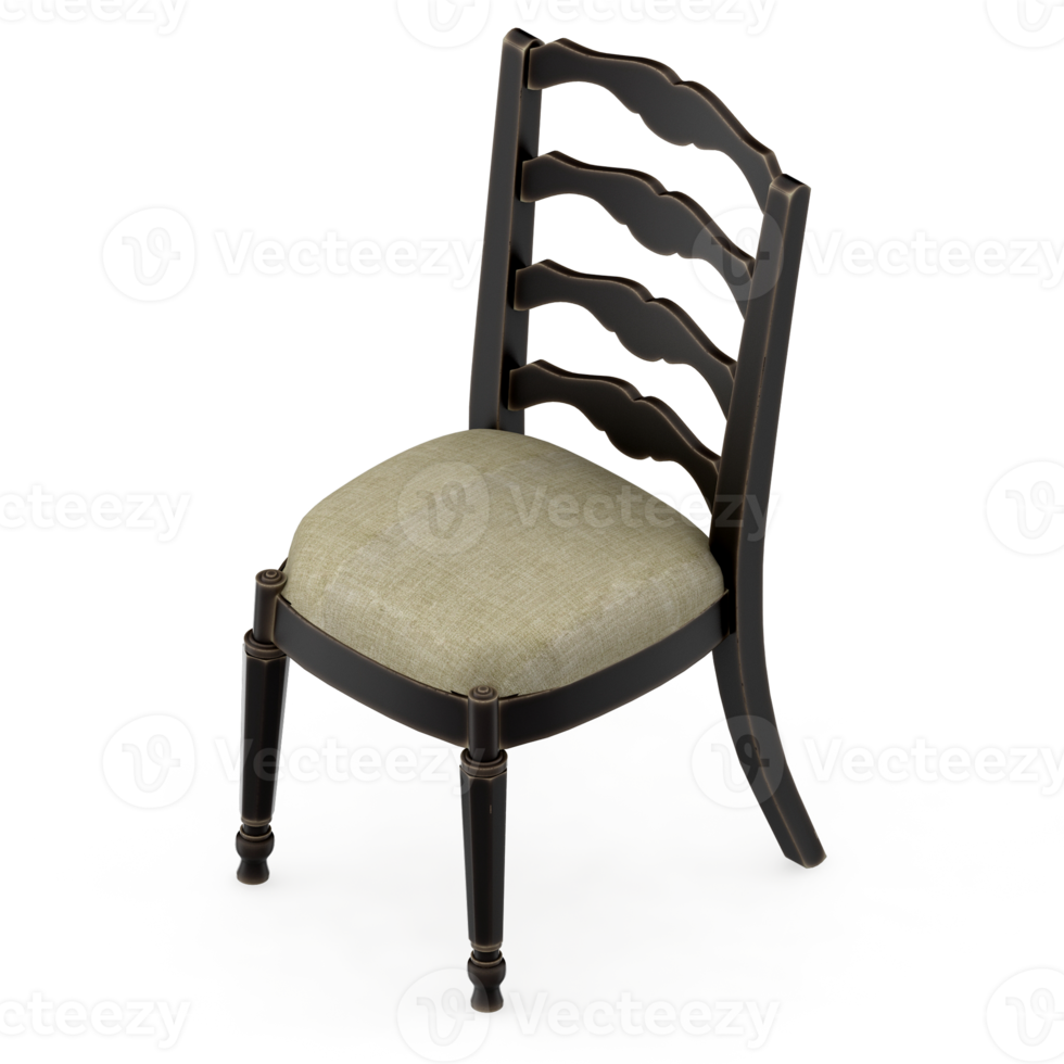 Isometric Chair 3D isolated rendering png