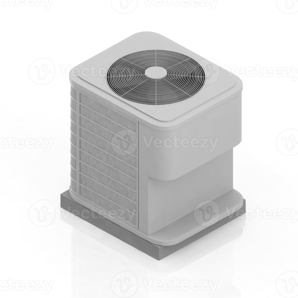 Isometric air conditioning 3D render png
