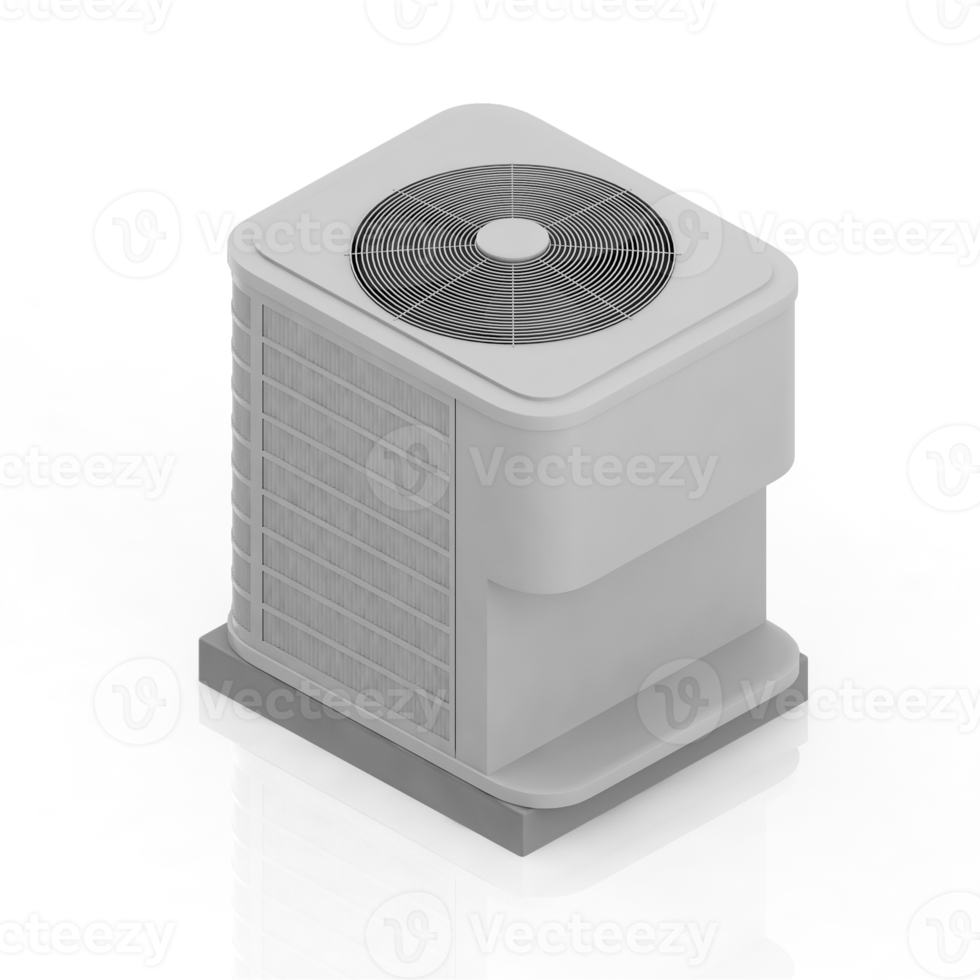 Isometric air conditioning 3D render png