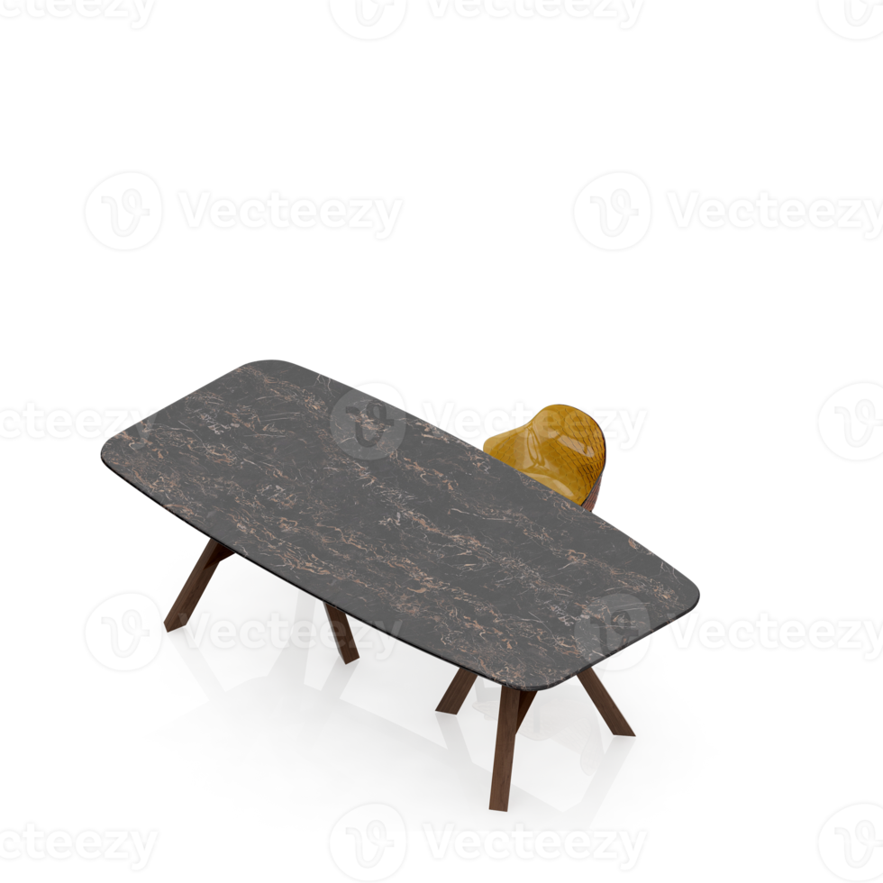 Isometric Table Set 3D render png