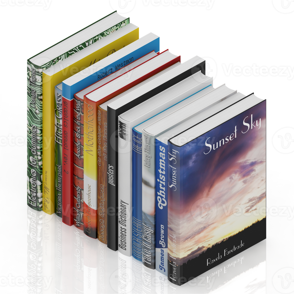 Isometric Books 3D render png