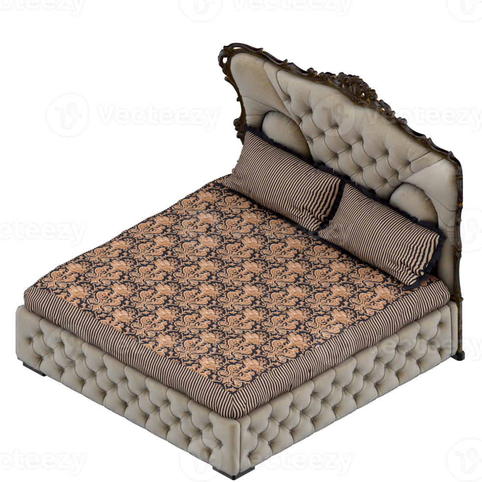 Isometric Bedroom 3D render png