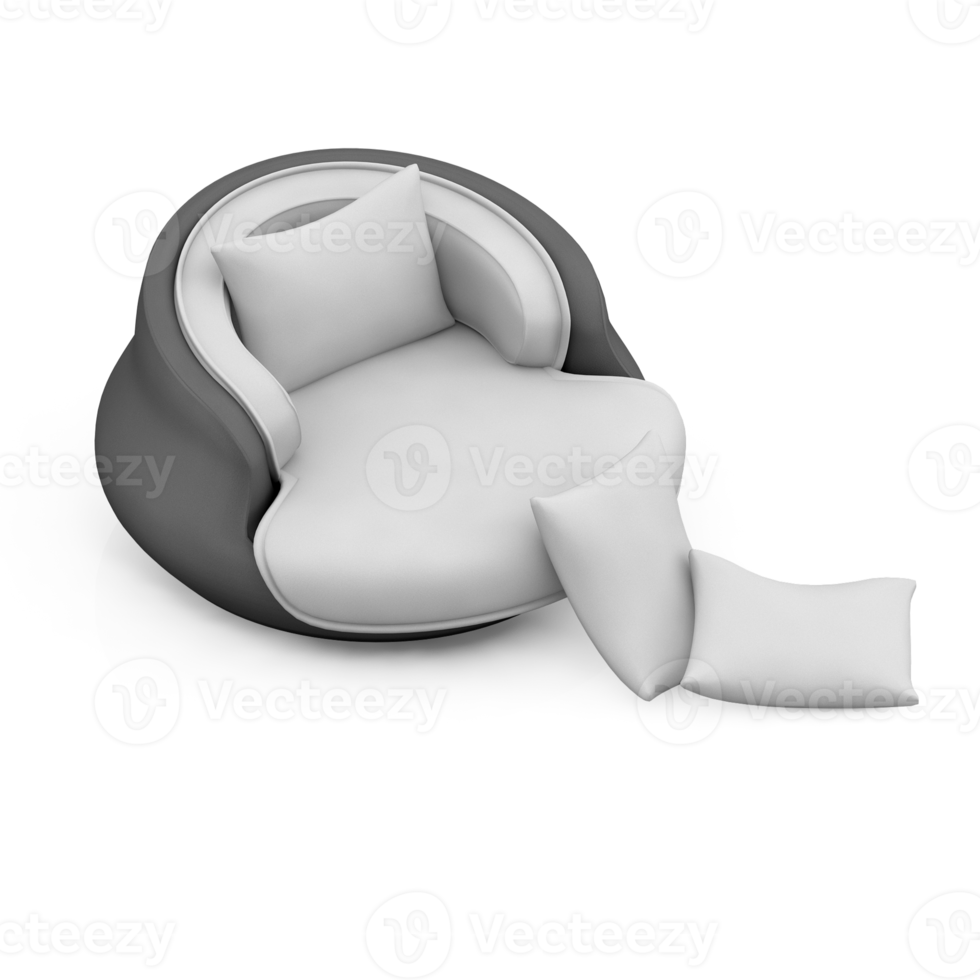 isometrischer sessel isoliert 3d-rendering png