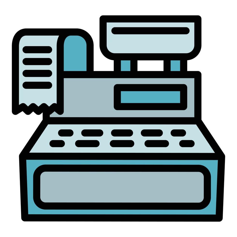 Cashier machine icon, outline style vector