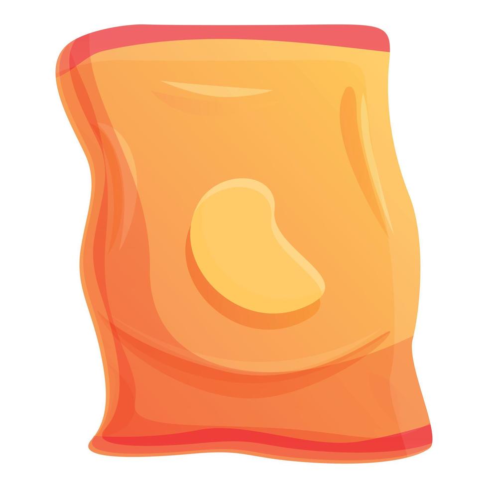 Potato chips pack icon, cartoon style vector