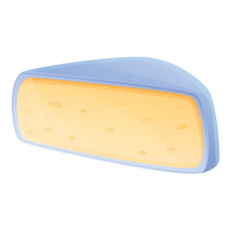 icono de queso blando, estilo de dibujos animados vector