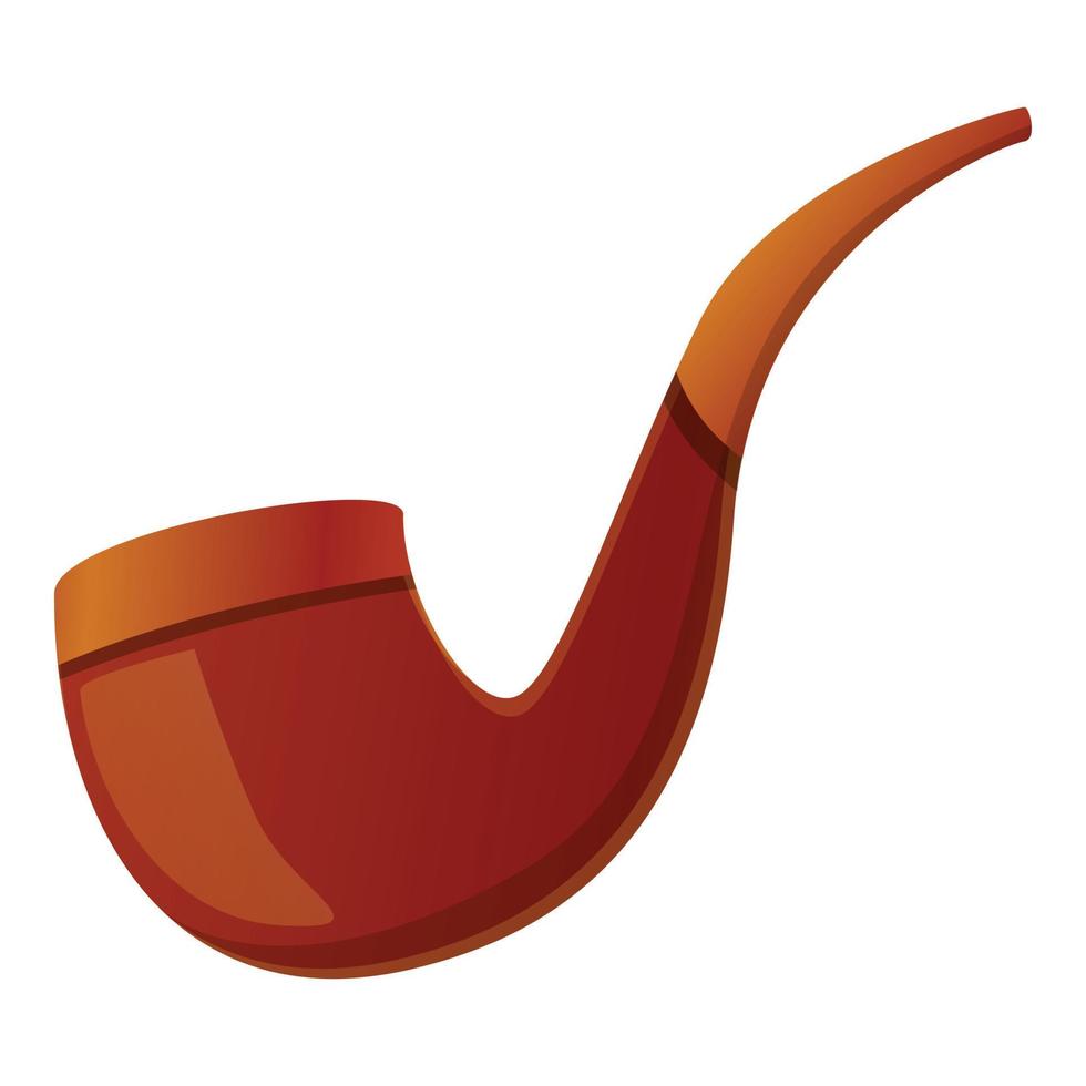 Smoking pipe icon, cartoon style vector