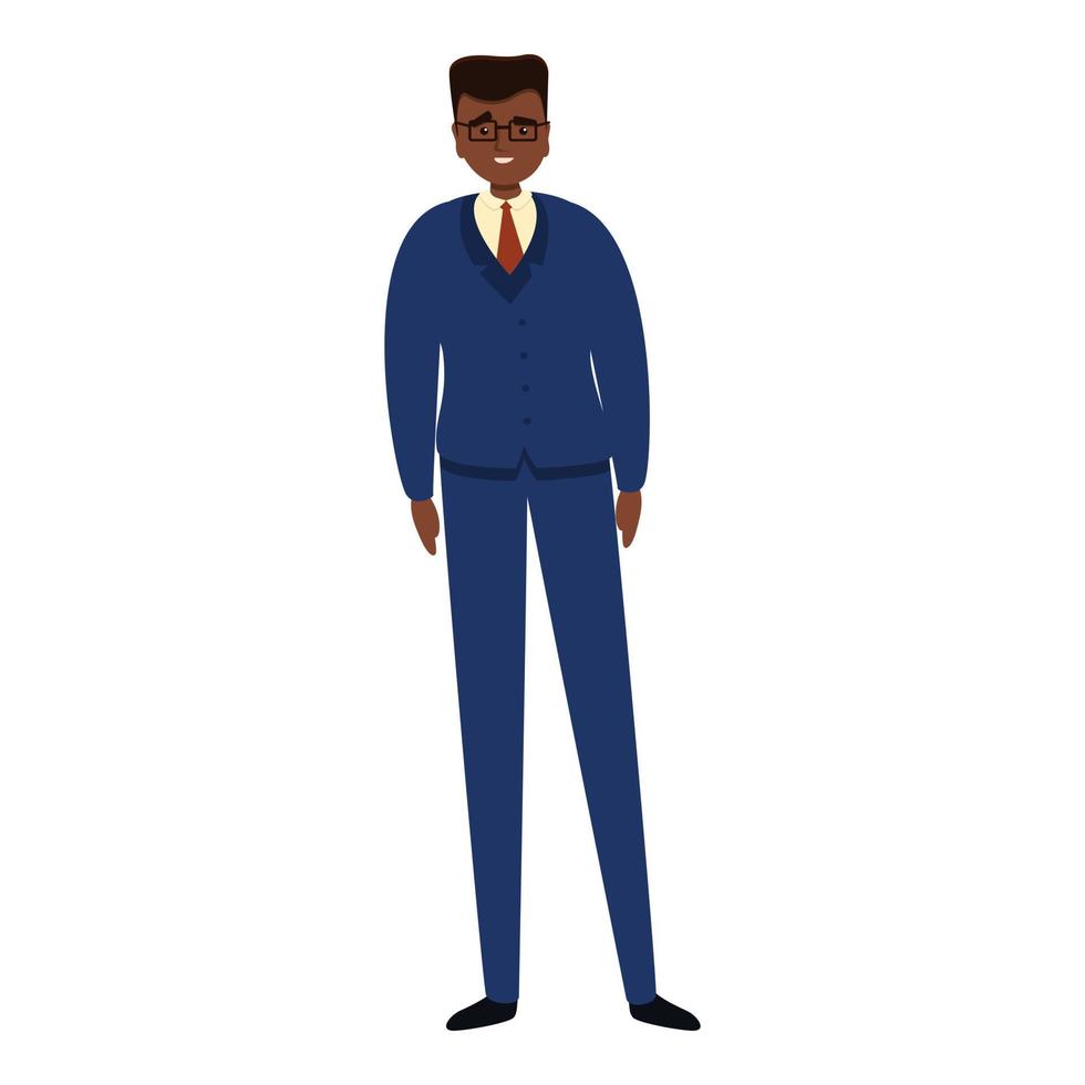 icono de hombre de negocios africano, estilo de dibujos animados vector