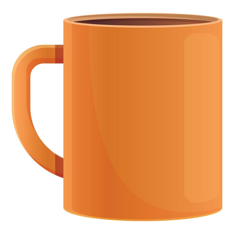 Hot tea mug icon, cartoon style vector