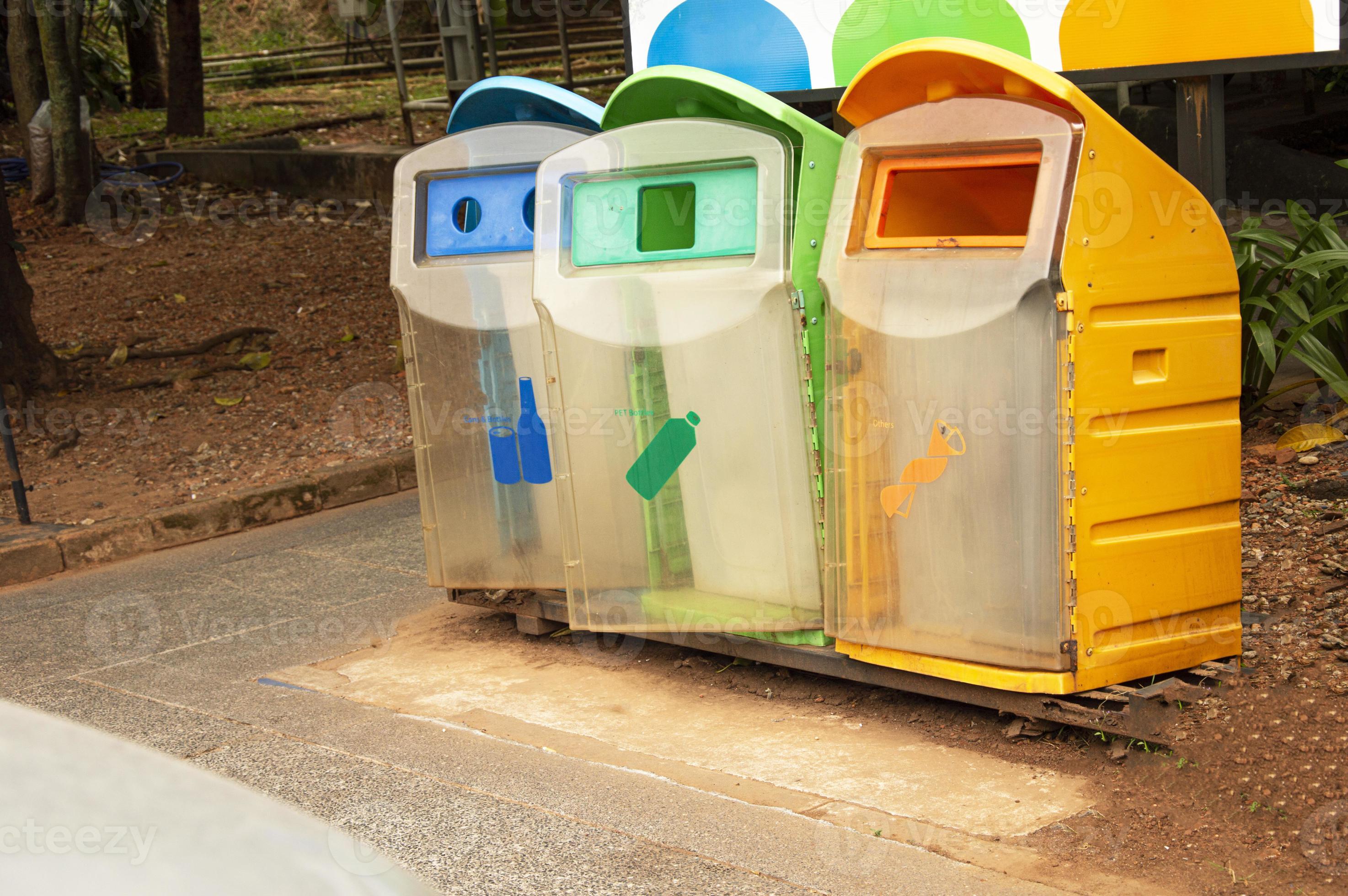 3 types of waste bins that separate waste types 14280861 Stock Photo at