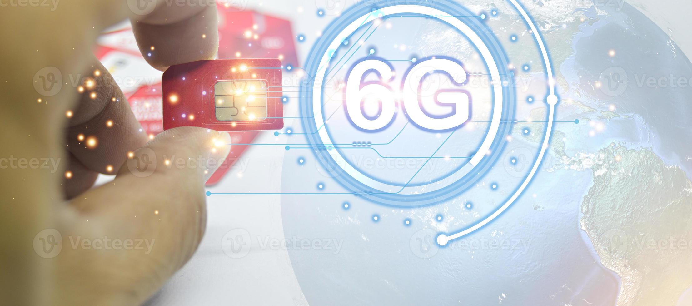 6G network concept, high speed mobile internet New age network, business concept, modern technology internet and network photo