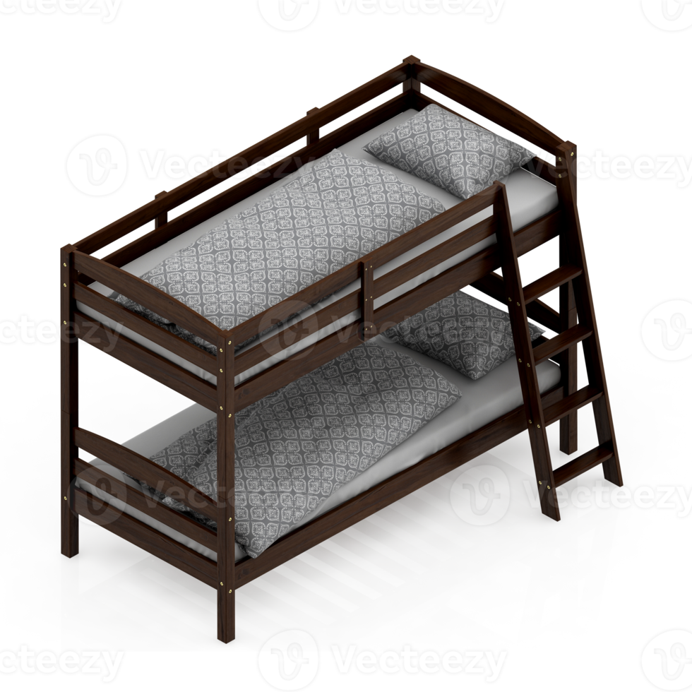 Isometric Bedroom 3D render png