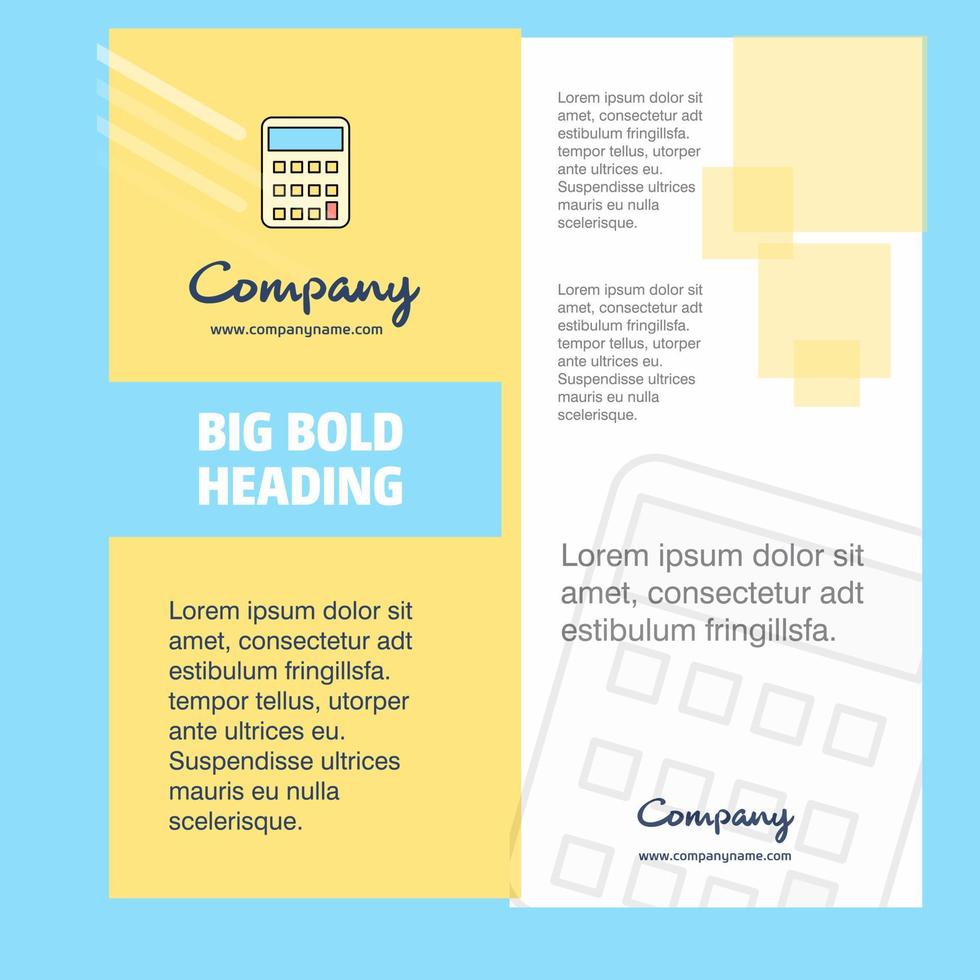 Calculator Company Brochure Title Page Design Company profile annual