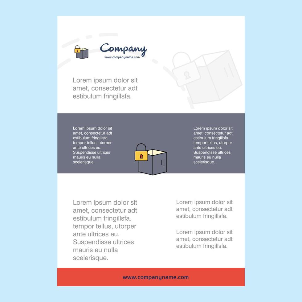 Template layout for Locked box comany profile annual report presentations leaflet Brochure Vector Background