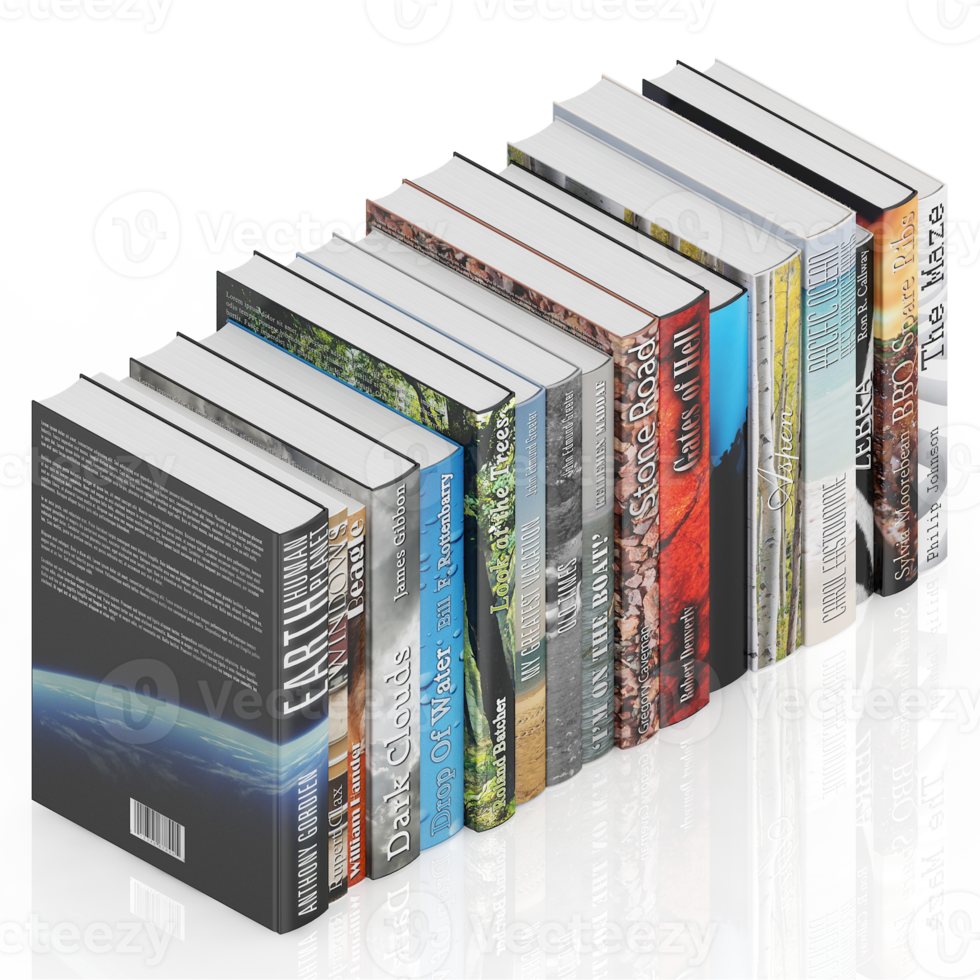 Isometric Books 3D render png