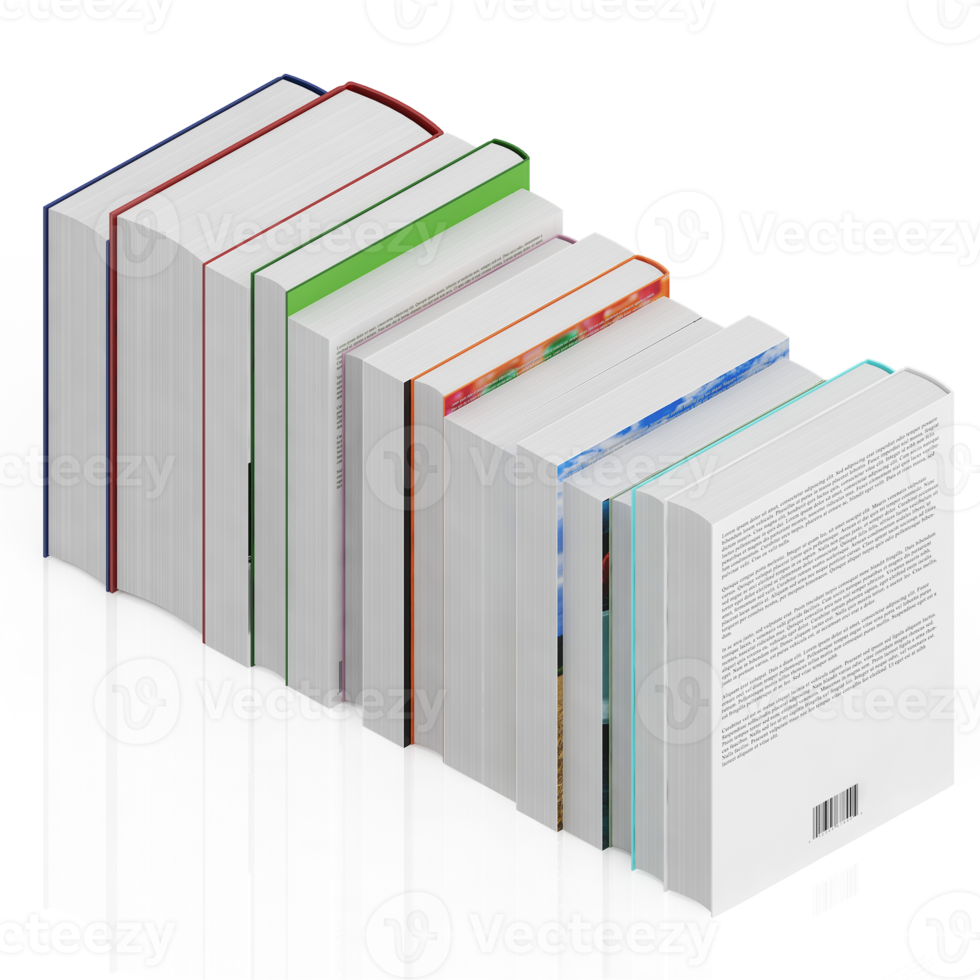 Isometric Books 3D render png