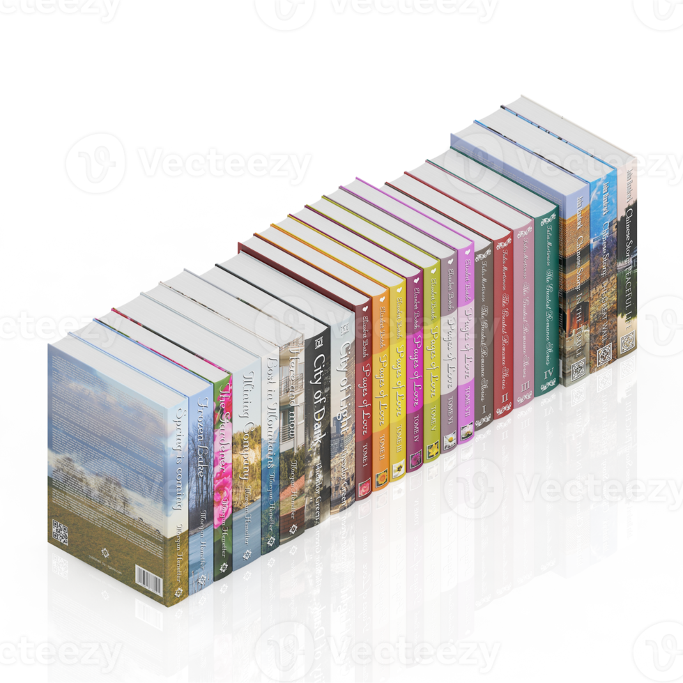 Isometric Books 3D render png