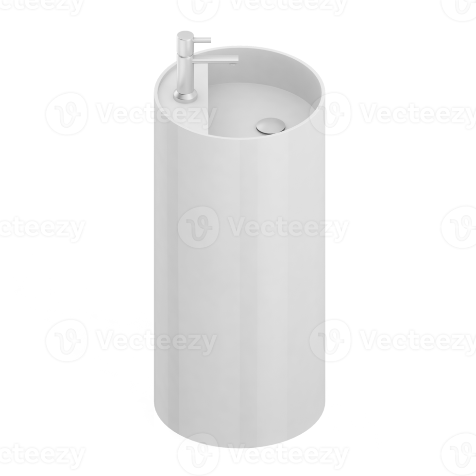 Isometric bathroom items 3D isolated render png