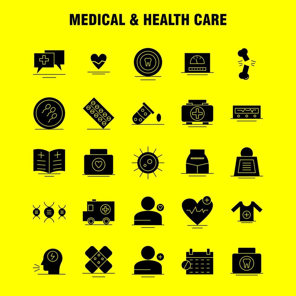 icono de glifo sólido de atención médica y de salud para impresión web y kit de uxui móvil, como chat médico de hospital, vendaje de salud, paquete de pictogramas de hospital médico de salud, vector