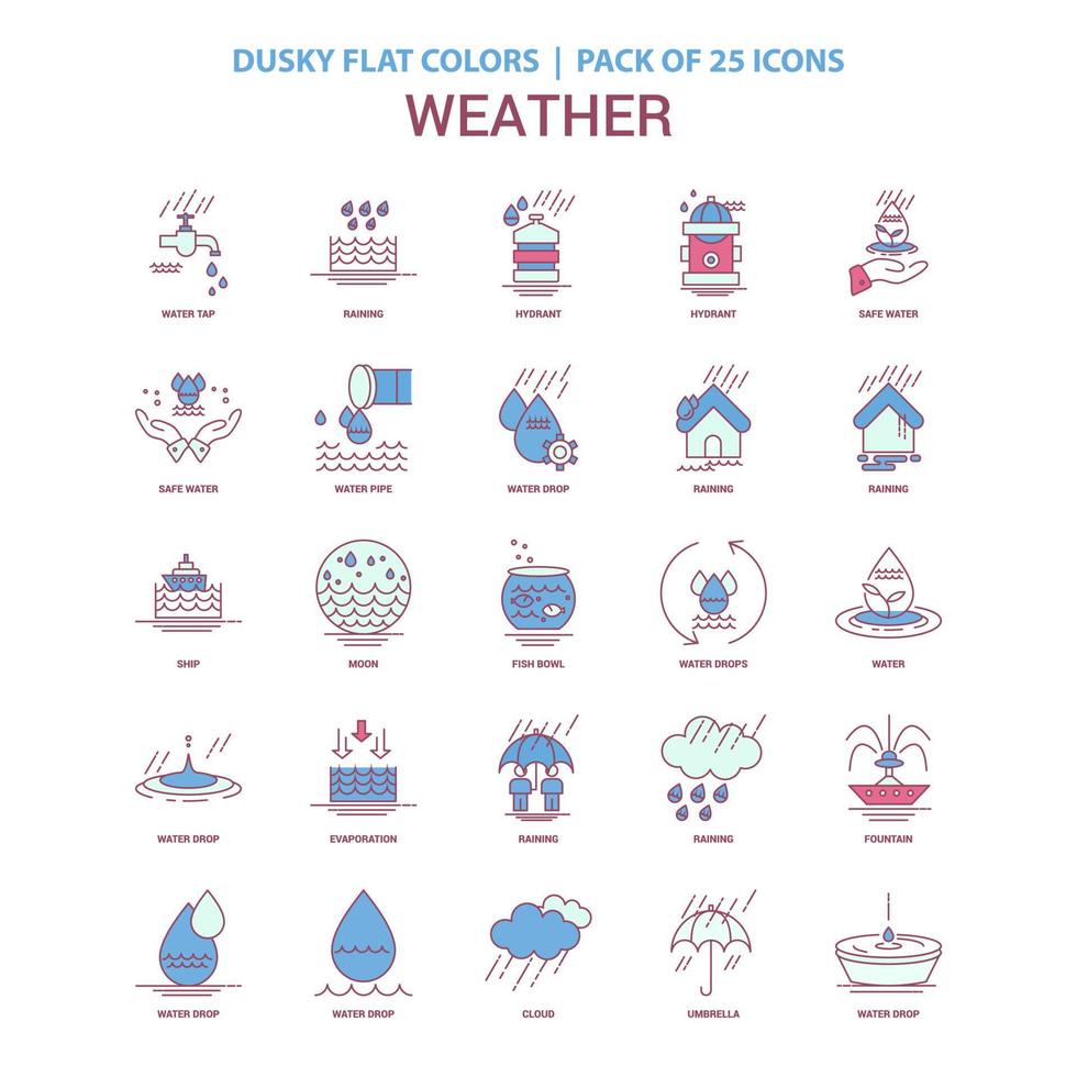 Weather icon Dusky Flat color Vintage 25 Icon Pack vector