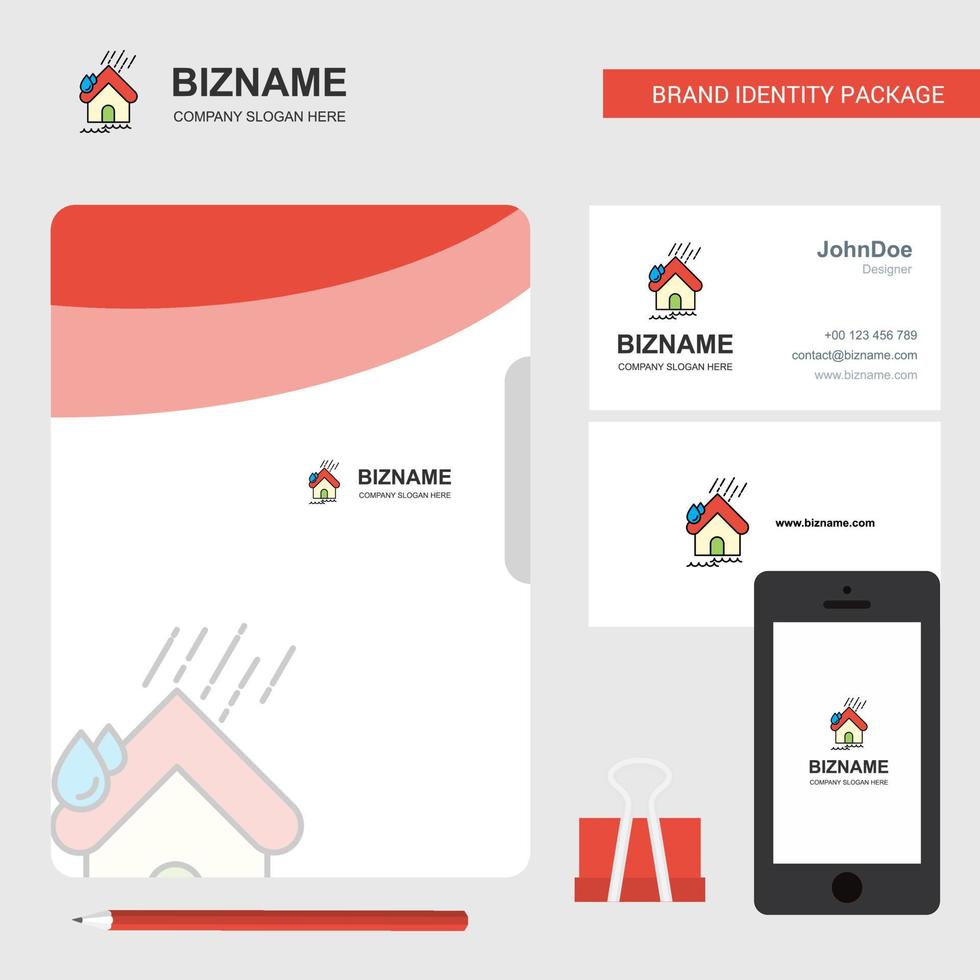 Raining Business Logo File Cover Visiting Card and Mobile App Design Vector Illustration