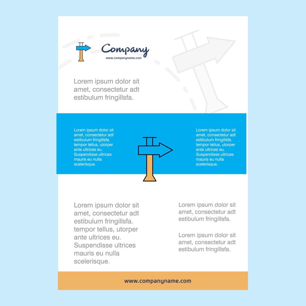 Template layout for Direction board comany profile annual report presentations leaflet Brochure Vector Background