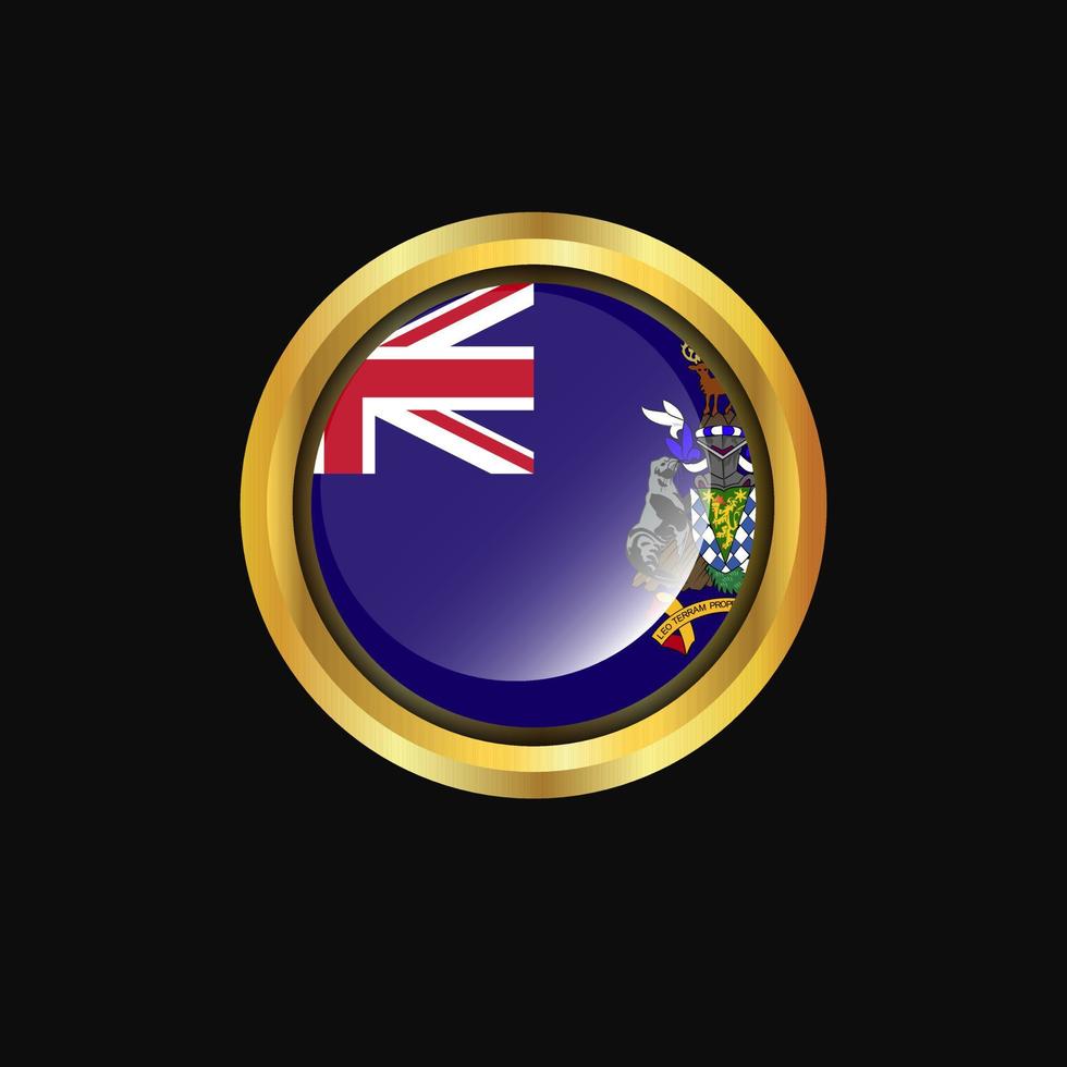 South Georgia flag Golden button vector
