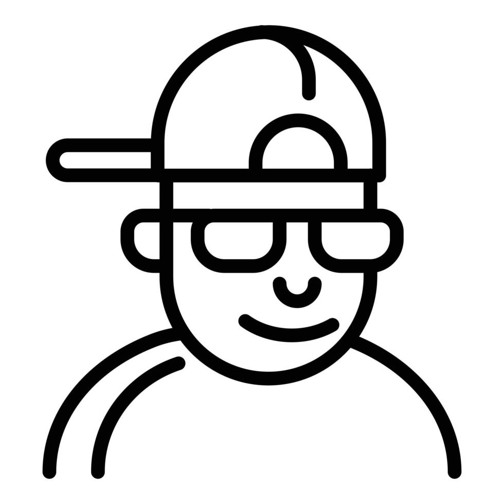 Hiphop man icon, outline style vector