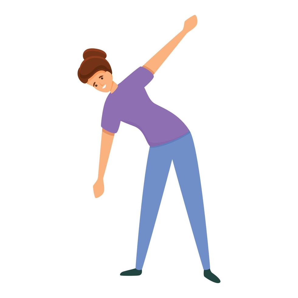 Home training pilates icon, cartoon style vector