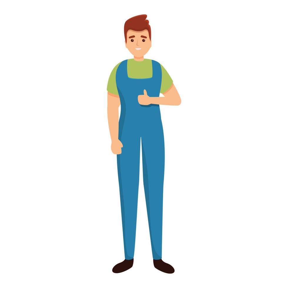 Working thumb up icon, cartoon style vector