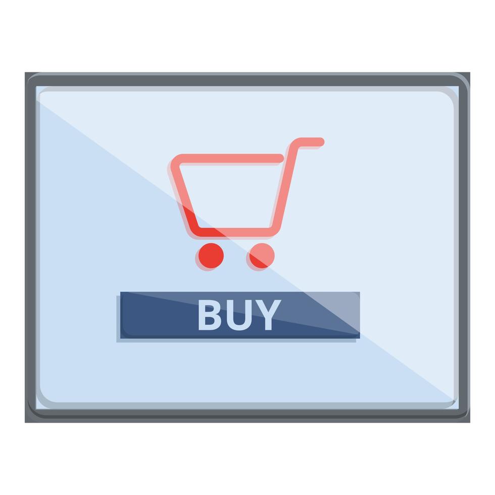 Tv online shopping icon, cartoon style vector