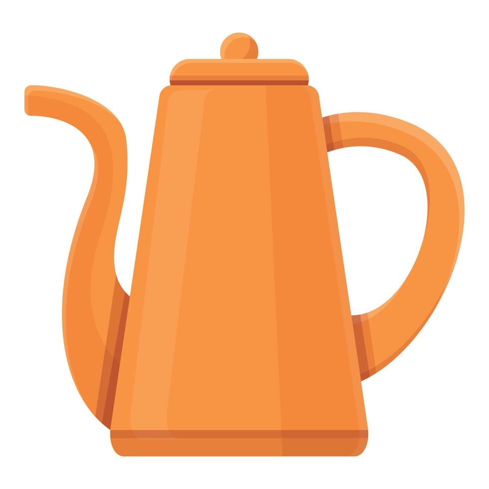 Cozy home tea pot icon, cartoon style vector