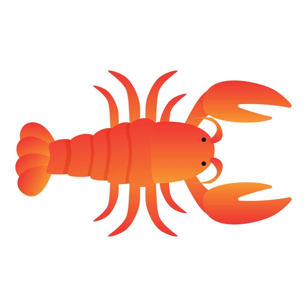 Top view lobster icon, cartoon style vector