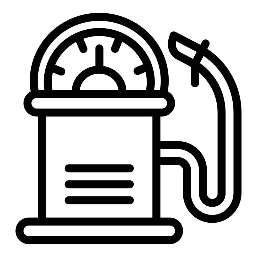 Old fuel station icon, outline style vector