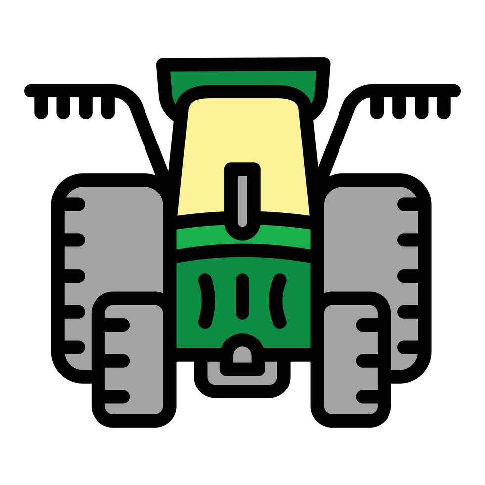 icono de tractor de cultivo, estilo de esquema vector