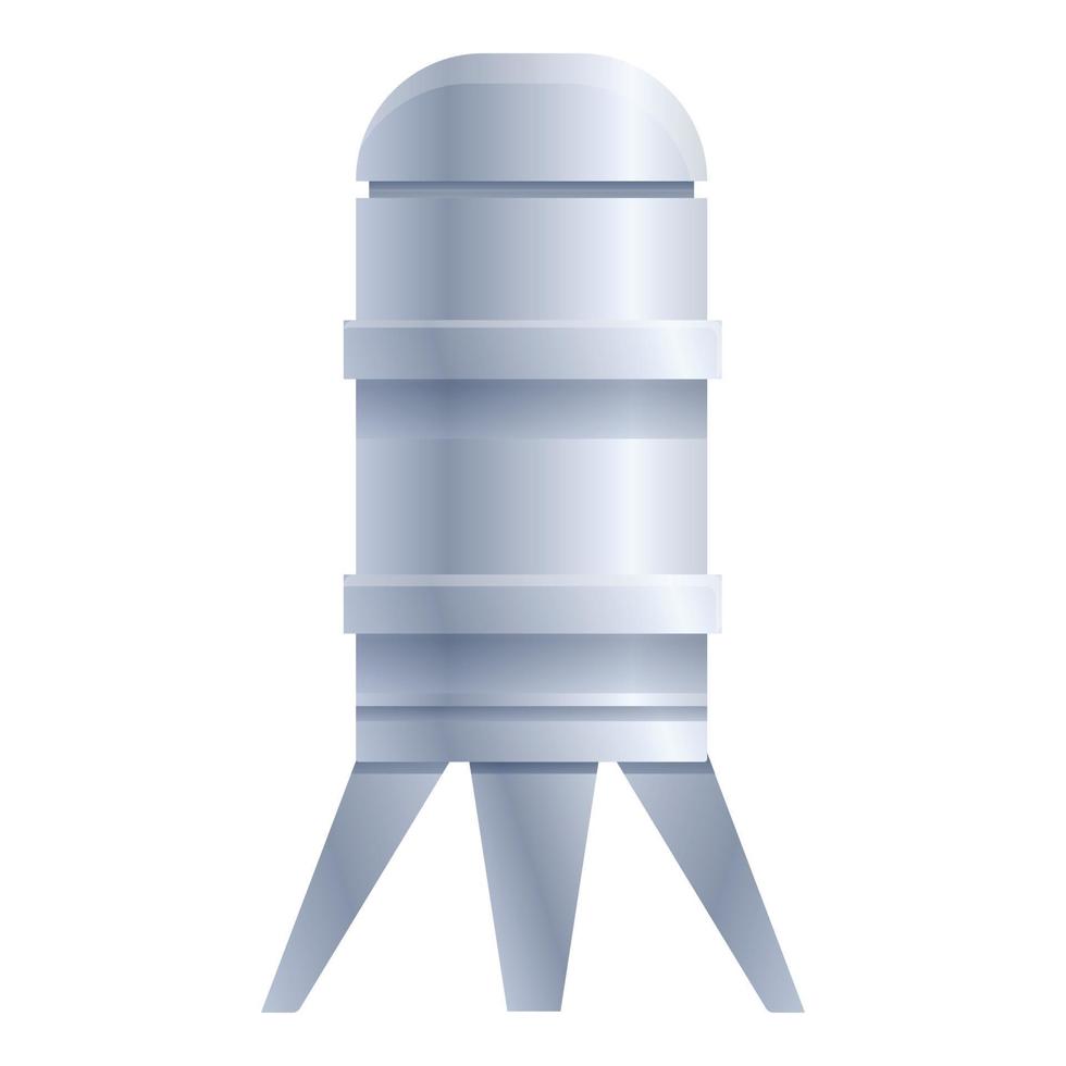 Space tank station icon, cartoon style vector