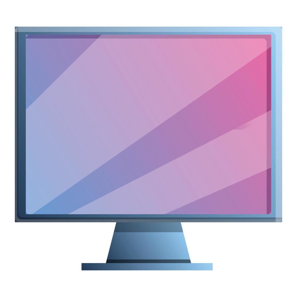 icono de monitor de computadora, estilo de dibujos animados vector