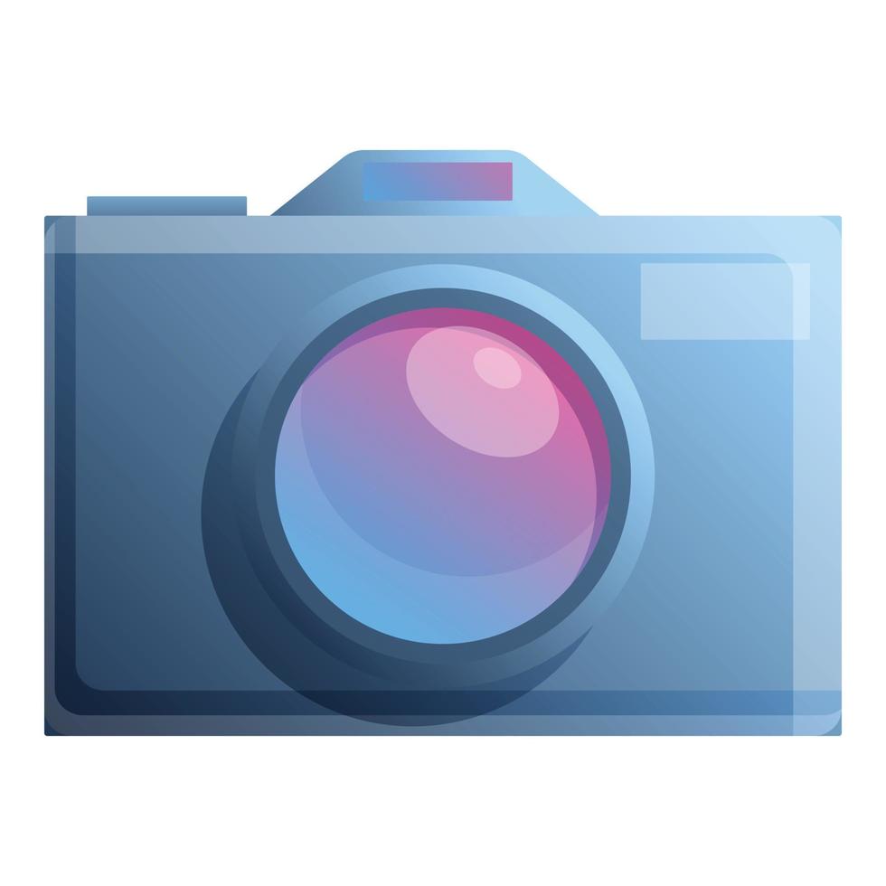 Digital camera icon, cartoon style vector