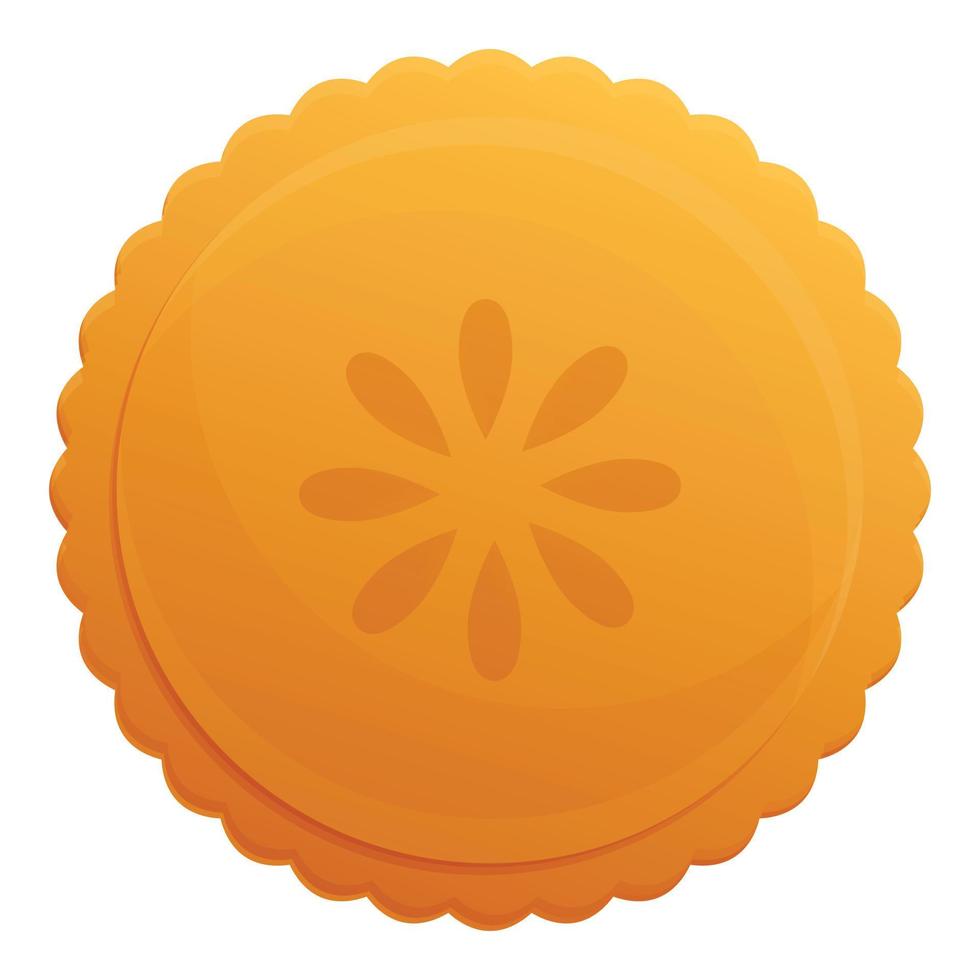 Top view apple pie icon, cartoon style vector