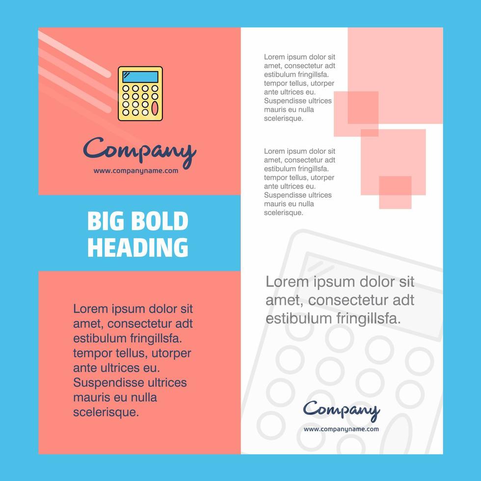 Calculator Company Brochure Title Page Design Company profile annual