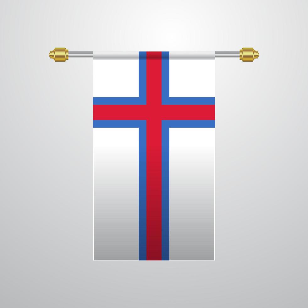 Faroe Islands hanging Flag vector