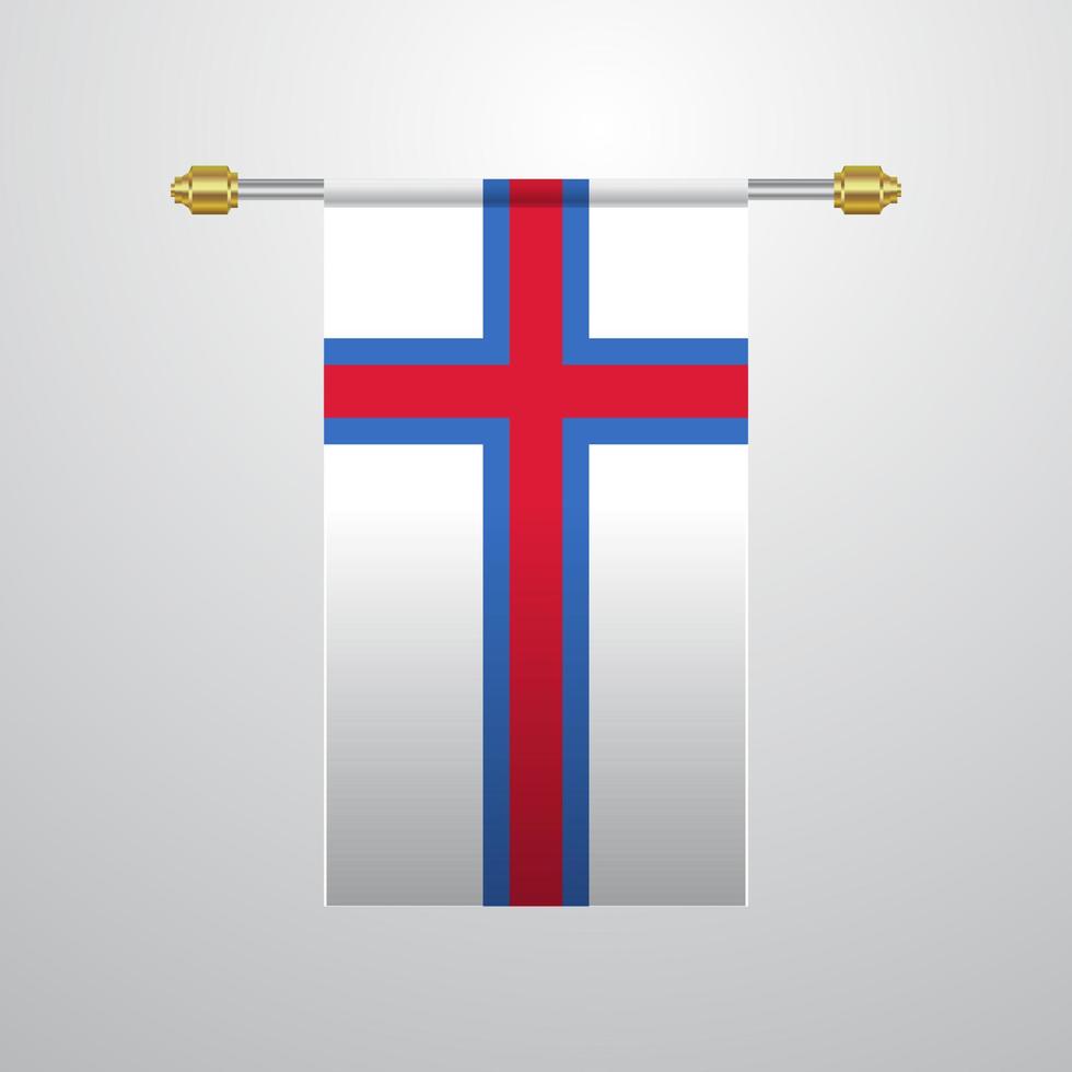 bandera colgante islas feroe vector