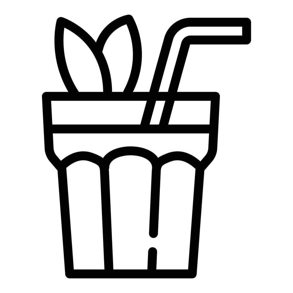 Mint fruit smoothie icon, outline style vector
