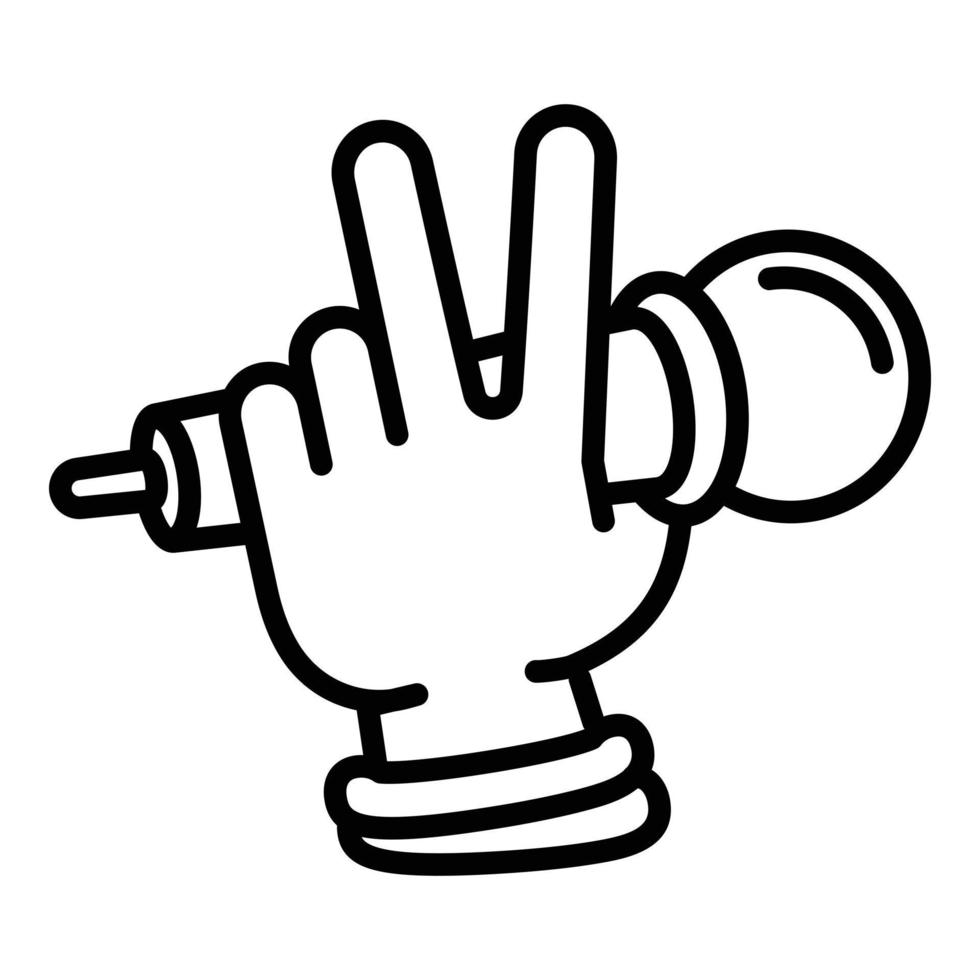 Hiphop singer microphone icon, outline style vector